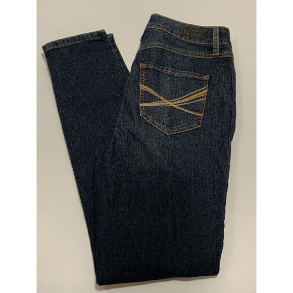 Natural Reflection Women's High Rise Skinny Dark Wash Blue Denim Jeans Size 8A - Picture 1 of 11